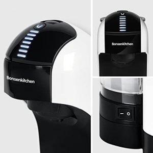 Dolce Gusto Machine, Bonsenkitchen 3 in 1 Capsule Coffee Maker, Mini Nespresso Coffee Machine Compatible with Nespresso, Dolce Gusto and Ground Coffee, Auto Shut Off & Self-Cleaning Function