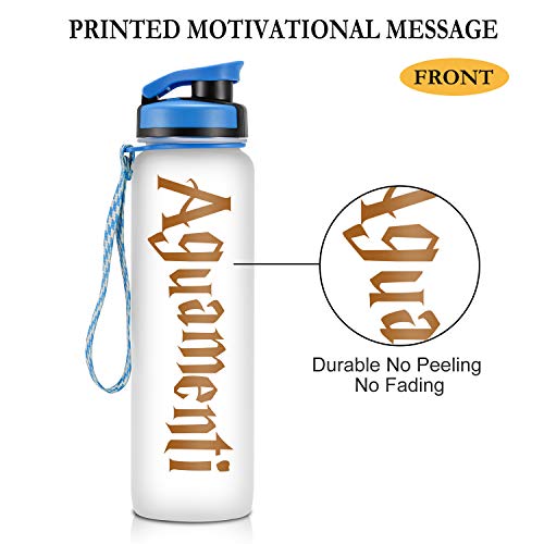 LEADO 32oz 1Liter Motivational Water Bottle w/Time Marker - Aguamenti, HP Merchandise - Funny Mothers Day, Potterhead Birthday Gifts for Women, Men, Friends, Mom, Daughters, Sister, Wife, Dad, Husband
