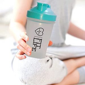 Fit for Life Shaker Bottle Cup 13.5 oz, The Classic Shaker Bottle for Highest Nutrition Protein blender, Water Bottle to go and Pre Workout Gym Bottle Mixer with Dishwasher Safe & Leak Proof (Blue)