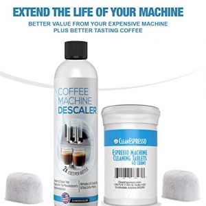 Espresso Cleaning Kit - 40 Espresso Machine Cleaning Tablets + 2 Water Filters + 2-Use Descaling Solution - Fits All Breville Espresso Maker Models - by CleanEspresso