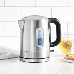 Amazon Basics Stainless Steel Portable Fast, Electric Hot Water Kettle for Tea and Coffee, 1 Liter, Gray & Black