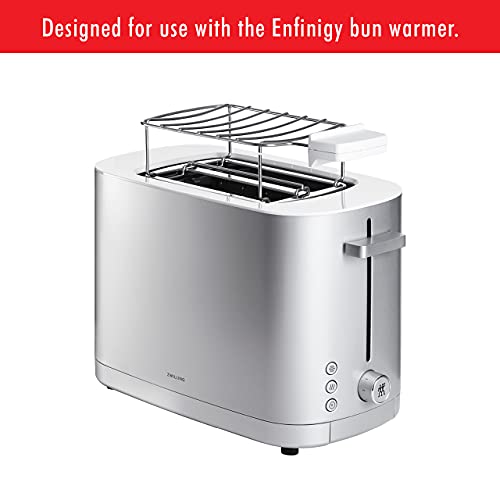 ZWILLING Enfinigy Cool Touch, 2-Slice Toaster, Extra Wide 1.5" Slots for Bagels and Toast, Silver