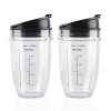 Veterger 2 Pack Replacement Parts Cup with Lid,Compatible with Ninja Blender Auto iQ BL480 BL482 BL642 NN102 BL682 BL450 BL2013 (2 18oz)