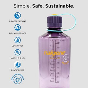 Nalgene Tritan Narrow Mouth BPA-Free Water Bottle, Gray, 32 oz