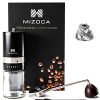 MIZOCA Manual Coffee Grinder Black Stainless Steel Conical Burr with Adjustable Settings, Hand Coffee Grinder for Gift Travel Camping Office, Materials
