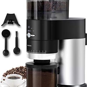 Conical Burr Coffee Grinder, ENZOO Electric Coffee Bean Grinder with Detachable Design for Easy Cleaning, 40 Precise Grind Setting for Espresso, Drip Coffee, French Press and Percolator Coffee (Black)