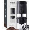 OUTIN Portable Cordless Electric Burr Coffee Grinder with 5 Grind Settings & 1600mAh Battery, Automatic Small Mini Camping Coffe Mill with 50g Bean Capacity for Espresso, Drip, Pour Over, French Press