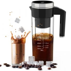 Cold Brew Maker, Electric Cold Brew Coffee Maker, Ice Coffee Makers Cold Brew in 15 Minutes with 3 Brew Strength Settings, Easy to Use & Clean, Cold Brew Pitcher for Home, Outdoor (27 oz)
