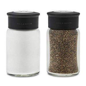 Cole & Mason Wirral Salt and Pepper Shaker Set, 3.5", Black/Clear