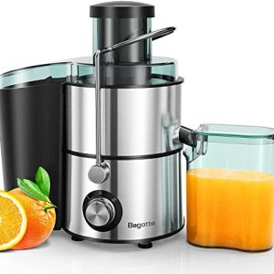 Juicers, Bagotte Centrifugal Juicer with 65mm Wide Feed Chute, 2 Speed Juicer Machines for Vegetables and Fruits, BPA-Free Juice Extractor with 304 Stainless Steel, Easy to Clean