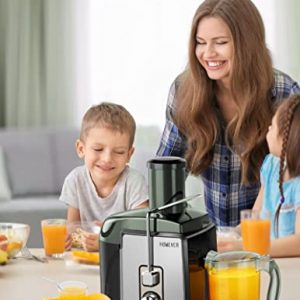 HOMEVER Juicer Machine Easy to Clean, 800W Centrifugal Juice Extractor with 3 Speeds, Big Mouth 3