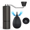 TIMEMORE Chestnut C2 Manual Coffee Grinder and Small Air Blaster Set, Capacity 25g with CNC Stainless Steel Conical Burr,Double Bearing Positioning, Internal Adjustable Setting(Black)