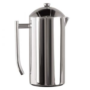 Frieling Double-Walled Stainless-Steel French Press Coffee Maker, Polished, 44 Ounces