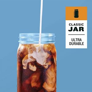 County Line Kitchen - Cold Brew Mason Jar iced Coffee Maker, Durable Glass, Heavy Duty Stainless Steel Filter, Flip Cap Lid - 64 oz (2 Quart / 1.9 Liter), With Handle