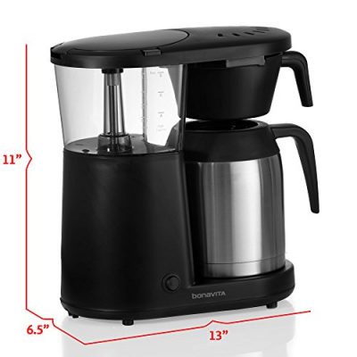 Bonavita 8-Cup One-Touch Coffee Maker Featuring Hanging Filter Basket and Thermal Carafe, BV1901PS