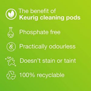 Descaling Solution and Cleaning Kit for Keurig 1.0 & 2.0 K Cup Coffee Machines. 3 Month Supply. 2 uses per Bottle & 4 Cleaner Pods. Removes Limescale & Cleans Pod Area. Eco Friendly