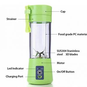 Portable Blender Handheld Juicer Cup / Smoothies and Shakes Blender / Fruit Machine Ice Blender Mixer (Purple)