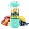 WATSMAR Portable Blender, Personal Size Blender for Smoothies, Juice and Shakes, Mini Blender with Powerful Motor 4000mAh Rechargeable Battery, Six Blades, for Home, Travel, Office (Nile blue)