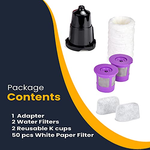 Delibru Reusabe K Cups for Keurig Mini - Bundle Pack Gift Box Set with Paper Filters and Water Filters - Fits Keurig Duo K-Duo UNIVERSAL FIT