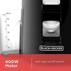 BLACK+DECKER 400-Watt Fruit and Vegetable Juice Extractor, Black, JE2200B, 12.2" x 6.6"