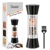 iixeal 2 in 1 Sturdy Dual Salt and Pepper Grinder Combo, Adjustable Ceramic Mill Shaker with a Cleaning Brush