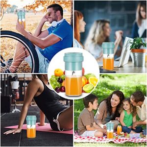 Portable Blender, Rechargeable Handheld Personal Blender for Juice, Shakes and Smoothies, Tritan BPA-Free 19oz Sport Bottle, 6 Blades and USB 4400mAh Strong Power, One-handed Drinking Juicer for Home, Gym, Outdoors (Blue)