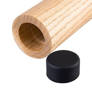 3HQ Wood Salt and Pepper Grinder Set of 2 - Wooden Salt and Pepper Shakers with Adjustable Ceramic Rotor - Pepper Mill and Salt Mill (Black and White)