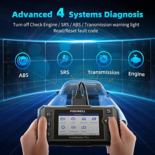 FOXWELL NT614 Elite OBD2 Scanner-ABS/SRS/Transmission/Check Engine Code Reader Scan Tool with EPB/Oil Light Reset, Airbag Car Diagnostic Scanner
