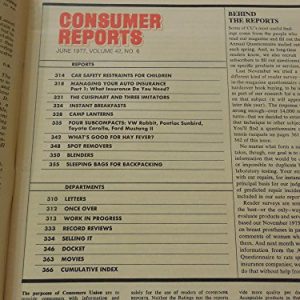 Consumer Reports Jun 1977 Crash Tests; Subcompacts; Blenders; Camping
