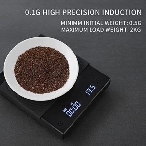 TIMEMORE Coffee Scale, Espresso Scale ,Weigh Digital Coffee Scale with Timer,2000 Grams TES006 (Black Plus)