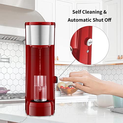 Single Serve Coffee Maker Coffee Brewer Compatible with K-Cup Single Cup Capsule, Single Cup Coffee Makers Brewer with 6 to 14oz Reservoir, Mini Size KCM010A
