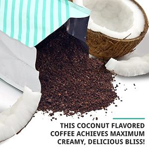 Cold Brew Organic Coarse Ground Flavored Coffee, Coconut Flavor, Dark Roast, Colombian Supremo, Coarse Grind for Cold Brew Coffee & French Press,1 LB