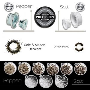 COLE & MASON Derwent Salt and Pepper Grinder Set - Stainless Steel Mills Include Gift Box, Gourmet Precision Mechanisms and Premium Sea Salt and Peppercorns