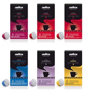 Lavazza Espresso Capsules Compatible with Nespresso Original Machines Variety Pack (Pack of 60) ,Value Pack, Blended and roasted in Italy, 6 Packs of 10 single serve Nespresso pods