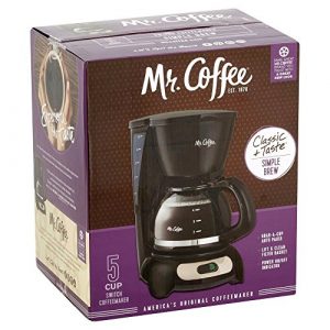 Mr. Coffee 5-Cup Coffee Maker, Black