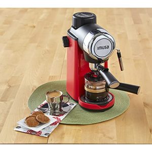 IMUSA USA 4 Cup Epic Electric Espresso/Cappuccino Maker, Red 800 Watts