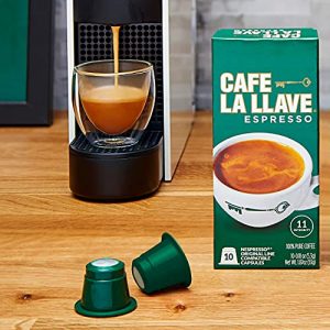 Cafe La Llave Espresso Capsules, Intensity 11-Recylable Coffee Pods (80 Count) Compatible with Nespresso OriginalLine Machines