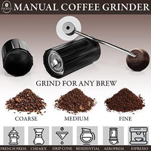 Volt-7 Manual Coffee Grinder With Stainless Steel Conical Burr and 28 Adjustable Settings - Fast and Efficient Grinding for Aeropress, Pour Over, Espresso, French Press, and Drip Coffee by IVOLTO