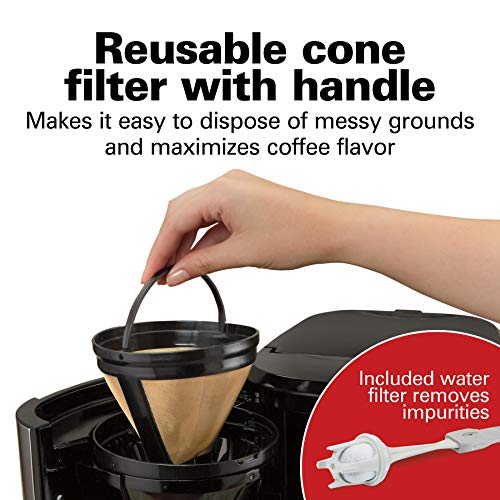 Hamilton Beach Programmable Front-Fill Coffee Maker with Thermal Carafe (46391), 12 Cup Capacity, Black and Stainless