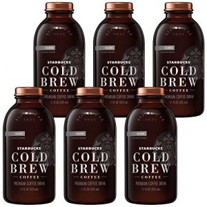 Starbucks Cold Brew Coffee, Black Unsweetened, 11 oz Glass Bottles, 6 Count