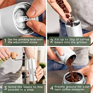 WALDWERK Manual Coffee Grinder - Premium Hand Coffee Grinder with Conical Burr - Plastic Free Coffee Grinder Manual - Hand Grinder Coffee - Manual Burr Coffee Grinder - Coffee Hand Grinder