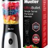 Mueller Ultra Bullet Personal Blender for Shakes and Smoothies with 15 Oz Travel Cup and Lid, Juices, Baby Food, Heavy-Duty Portable Blender & Food Processor, Black