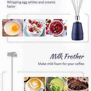 YISSVIC Hand Blender 1200W 3 In 1 Immersion Blender 12 Speed Control , Frother, Whisk, Temperature Control for Sauces Smoothie Puree Infant Food Blue