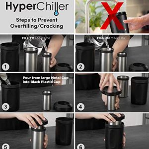 HyperChiller HC2 Patented Instant Coffee/Beverage Cooler, Ready in One Minute, Reusable for Iced Tea, Wine, Spirits, Alcohol, Juice, 12.5 OZ, Black