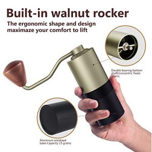 Manual Coffee Bean Grinder with Adjustable Coarseness, Capacity 30g with CNC Stainless Steel Conical Burr, Pour Over Coffee for Hand Grinder Gift of Office Home Traveling Camping
