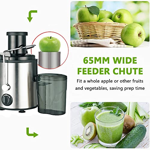Juicer Upgraded 400W Juicer Machines, 2 Speed Gear Centrifugal Juicer For Fruits and Vegetable with Anti-drip Function, Stainless Steel and BPA Free, Easy To Clean