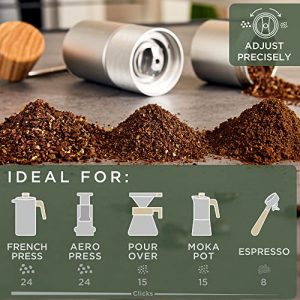 WALDWERK Manual Coffee Grinder - Premium Hand Coffee Grinder with Conical Burr - Plastic Free Coffee Grinder Manual - Hand Grinder Coffee - Manual Burr Coffee Grinder - Coffee Hand Grinder