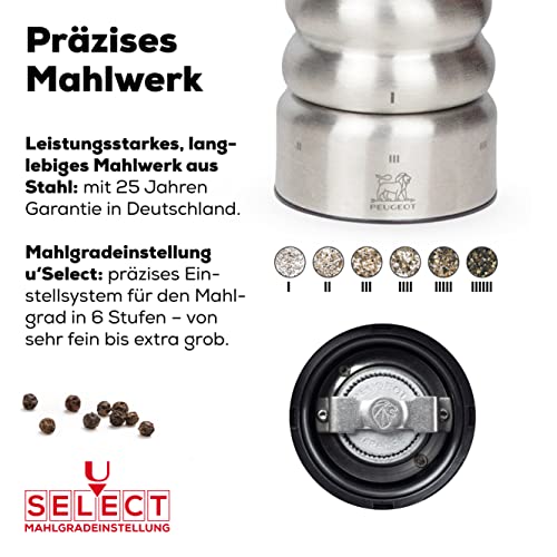 "Peugeot Paris Chef u'Select Stainless Steel 18cm - 7"" Pepper Mill" (32470)