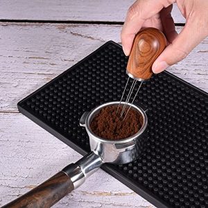 Espresso Coffee Stirrer, Pavant Coffee Stirring Tool for Espresso Distribution, Natural Wood Handle and Stand, Professional Barista Hand Distribution Tool (Sandalwood)