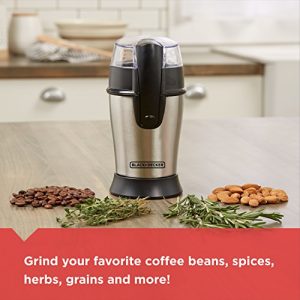 Black+Decker Bean Coffee Grinder, Other-Size, White,Stainless